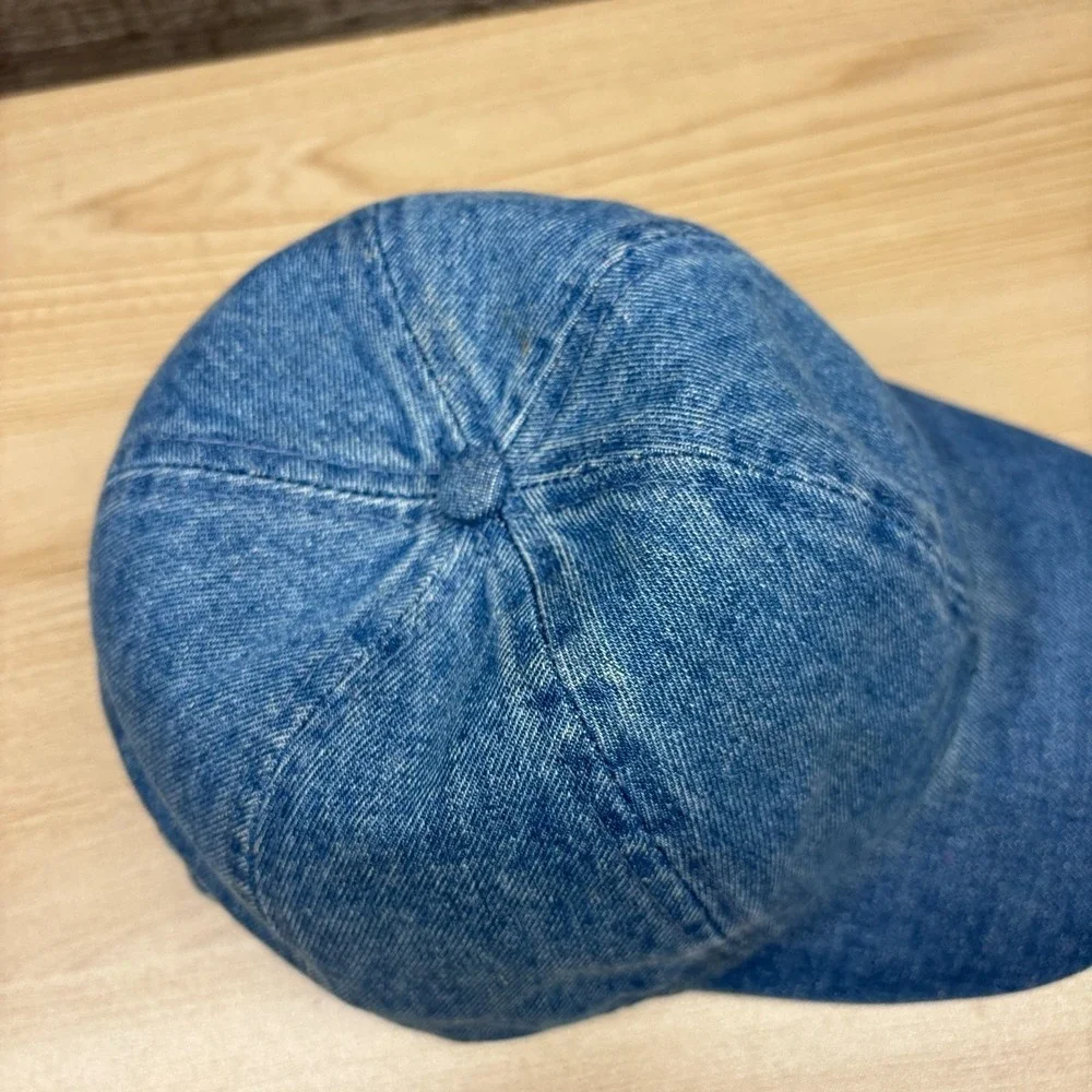 The Hatter‎ Company Hat Cap Strap Back Blue Plain Denim Lifestyle Casual Dad Hat